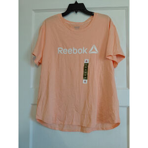 Womens Peach Reebok Activewear Athletic Shirt Top XL Short Sleeve Crew Neck NWT
